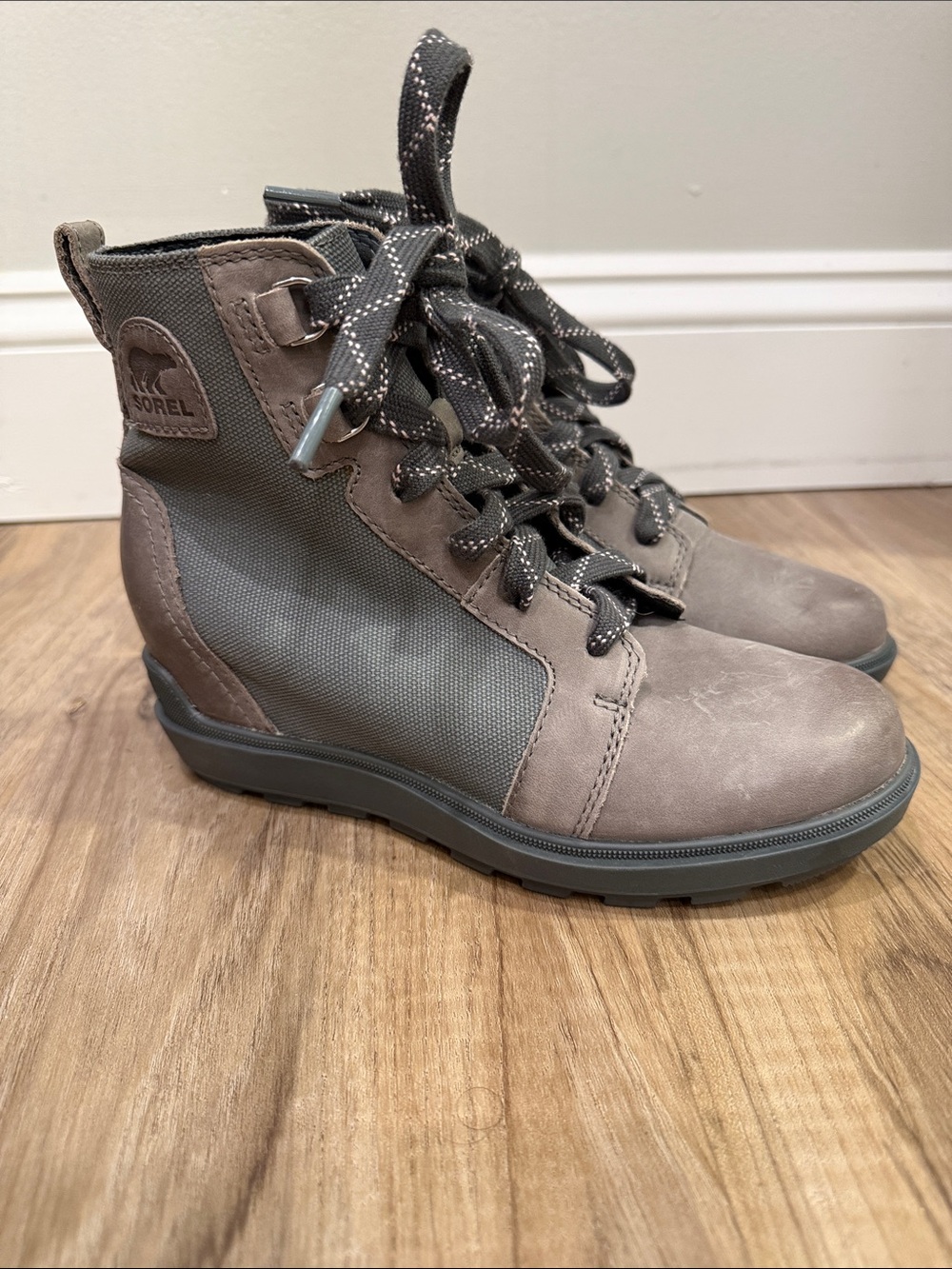 Sorel Evie II lace wedge booties